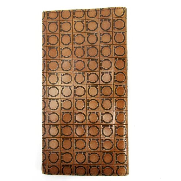 Salvatore Ferragamo Long Bill Compartment Gancini Leather Used Authentic - Picture 1 of 16